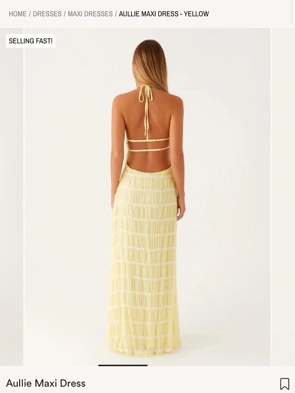 Peppermayo Aullie Maxi Dress- Yellow - Picture 4 of 5